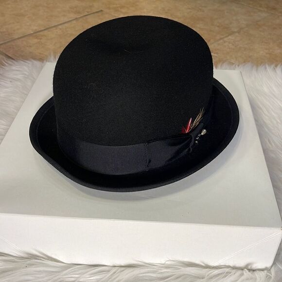 Mens wool Black Derby dress hat - Picture 1 of 5